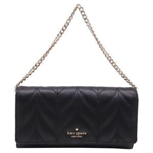 Kate Spade New York Briar Lane Quilted Milou Clutch Bag in Black Leather